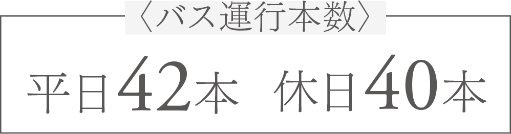 〈バス運行本数〉平日42本休日40本