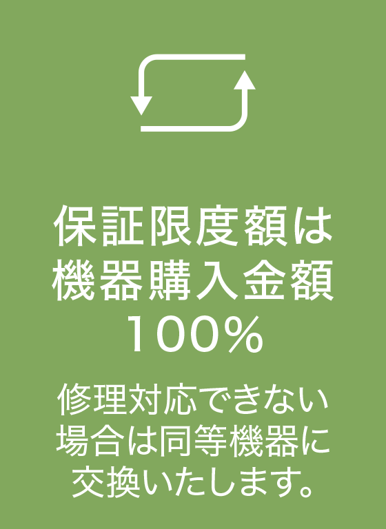 保証限度額は機器購入金額100％